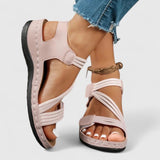 Sandales Roses avec Boucle Dorée Femme | Sophistiquées Été