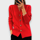 Armelle | Cardigan Élégant avec Boutons en Forme de Cœur