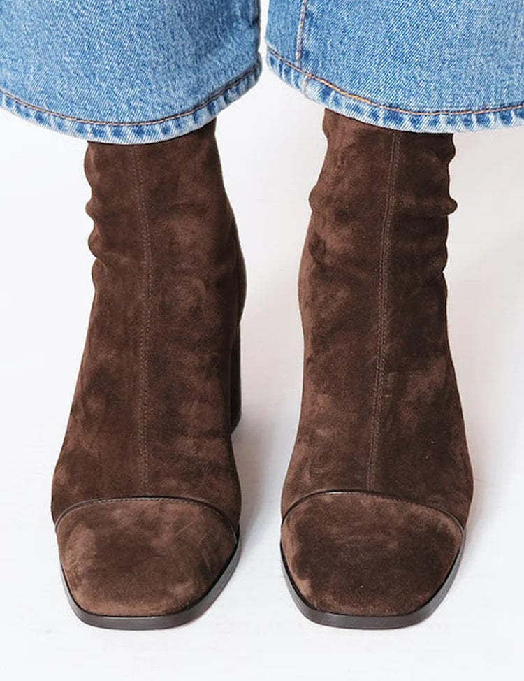 Alma – Bottines en daim à talon