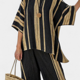 Tamara – haut rayé oversized confortable et pantalons décontractés
