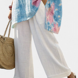 Valentina – haut essentiel confortable et pantalons à rayures en bambou