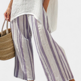 Allegra – blouse confortable et pantalons à rayures en bambou