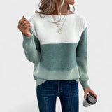 Camille | Pull en Maille à Blocs de Couleur