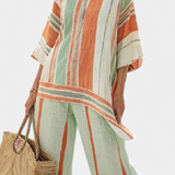 Elisabetta – haut asymétrique élégant et pantalon à jambes larges