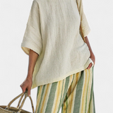 Caterina – haut sophistiqué et pantalon à rayures