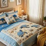 Ocean Waves 3-Piece Quilted Bedding Set NCU0NT2149