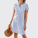 Maartje™ | Robe chemise d'été à rayures