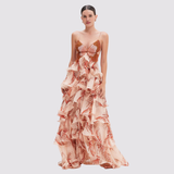 Nahla™ | Robe élégante avec volants et détail de papillon