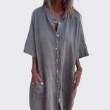 Milena™ | Robe d'été en lin avec boutons