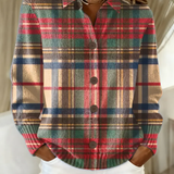 Monique | Cardigan multicolore à carreaux à boutons