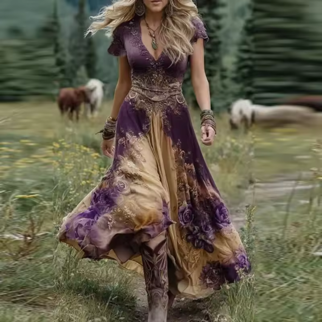 Giulia™ | Robe boho longue avec imprimé floral
