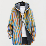 Ríona - Manteau à Rayures Ondulées