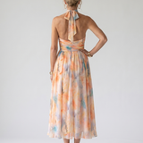 Elin | Robe Midi à Col Halter Doux