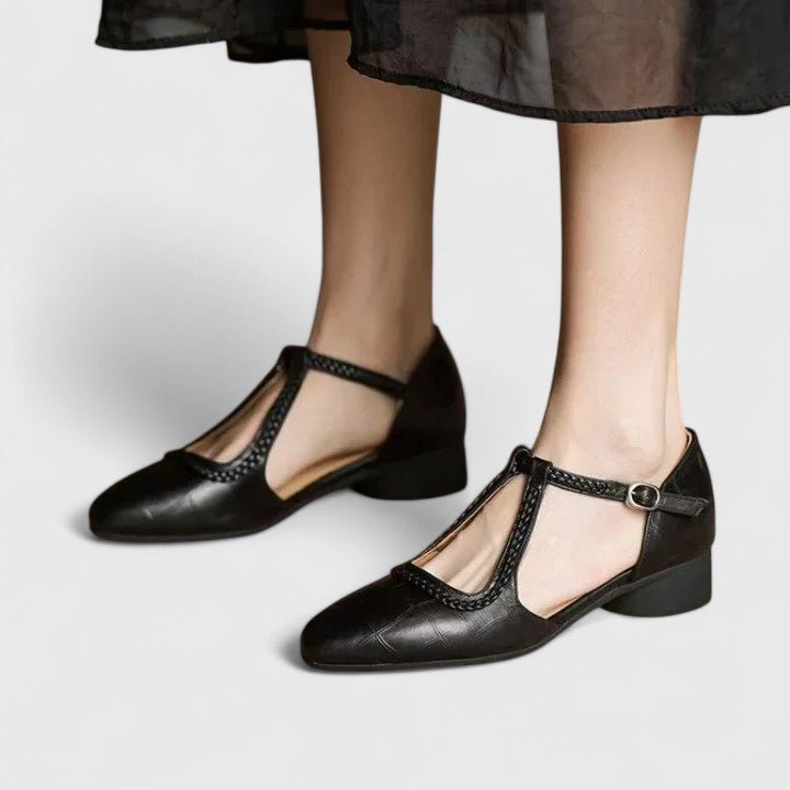 Sandales T-Bar Noires Élégantes Femme | Été 2026