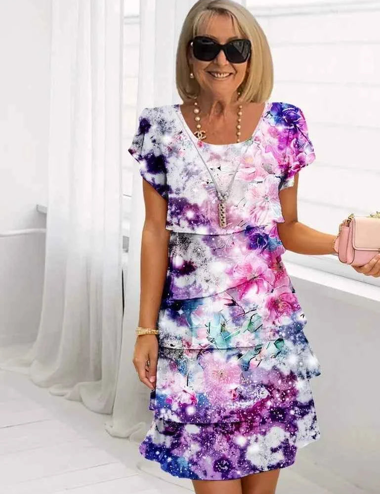 Françoise | Robe élégante fluide à volants