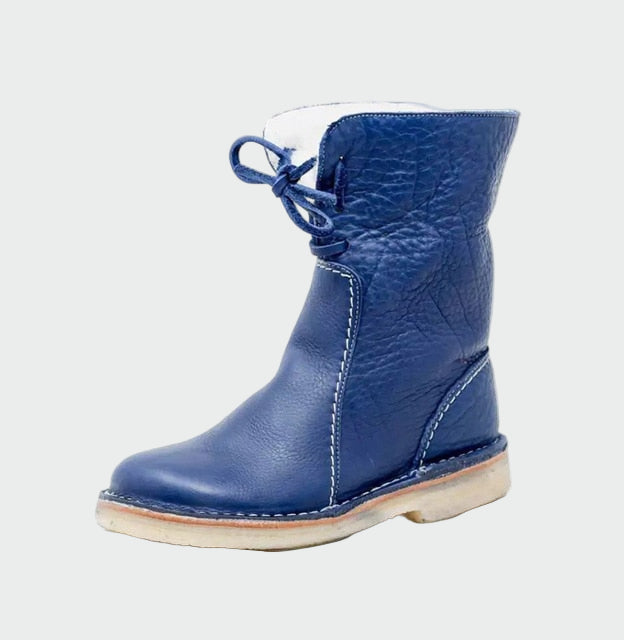 Valerie - Bottes en cuir imperméables avec doublure en laine