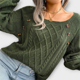 Malia - Pull Tricoté avec Boutons