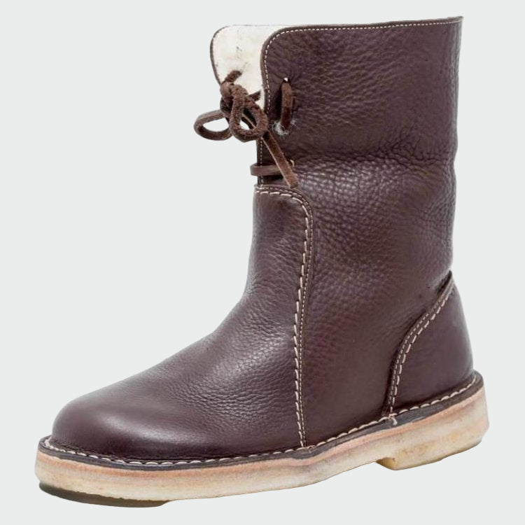 Valerie - Bottes en cuir imperméables avec doublure en laine