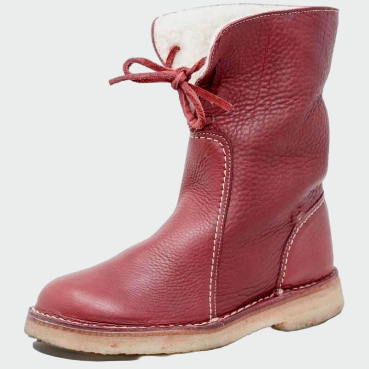 Valerie - Bottes en cuir imperméables avec doublure en laine