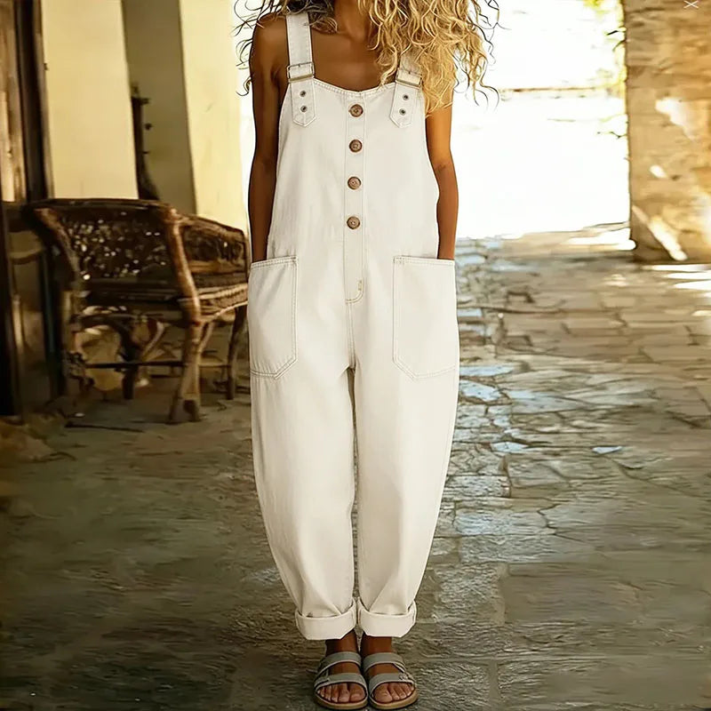 Mae™ | Salopette vintage en coton doux avec effet denim