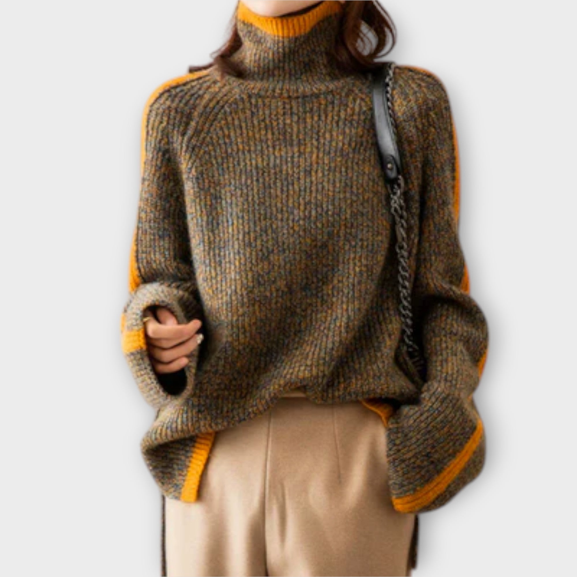 Breseis - Pull Vintage avec Col Montant