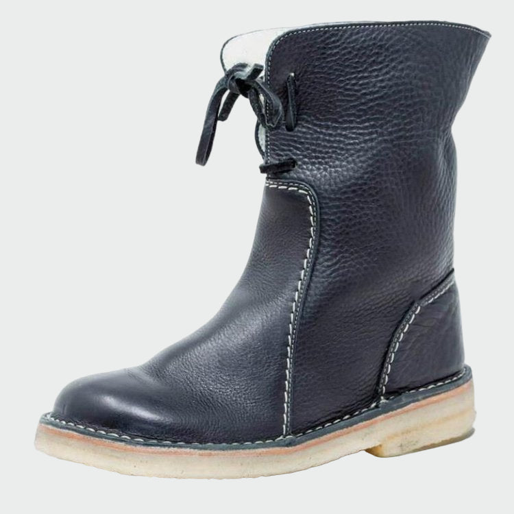 Valerie - Bottes en cuir imperméables avec doublure en laine