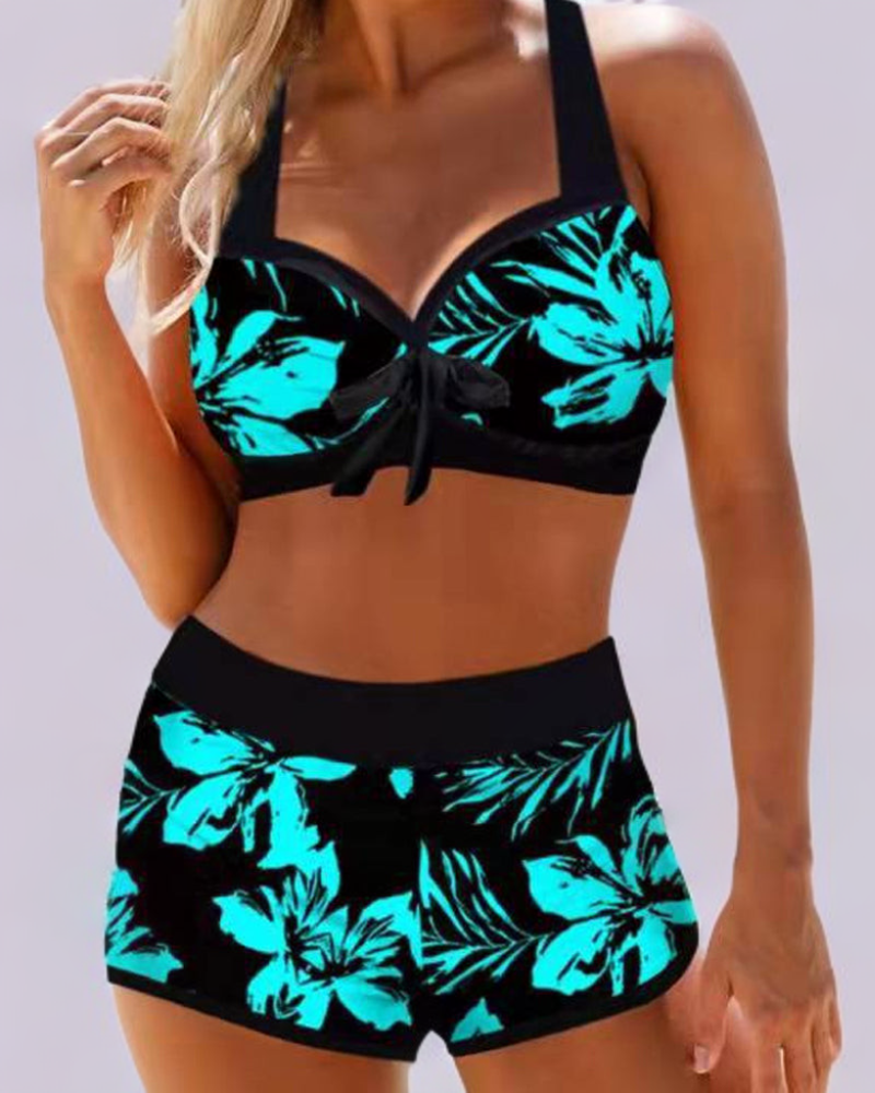 Sherrie - Maillot de bain taille haute avec motif floral