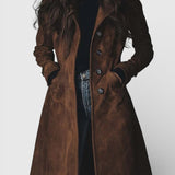 Teresa™ | Trench-coat en Suède de Style Vintage