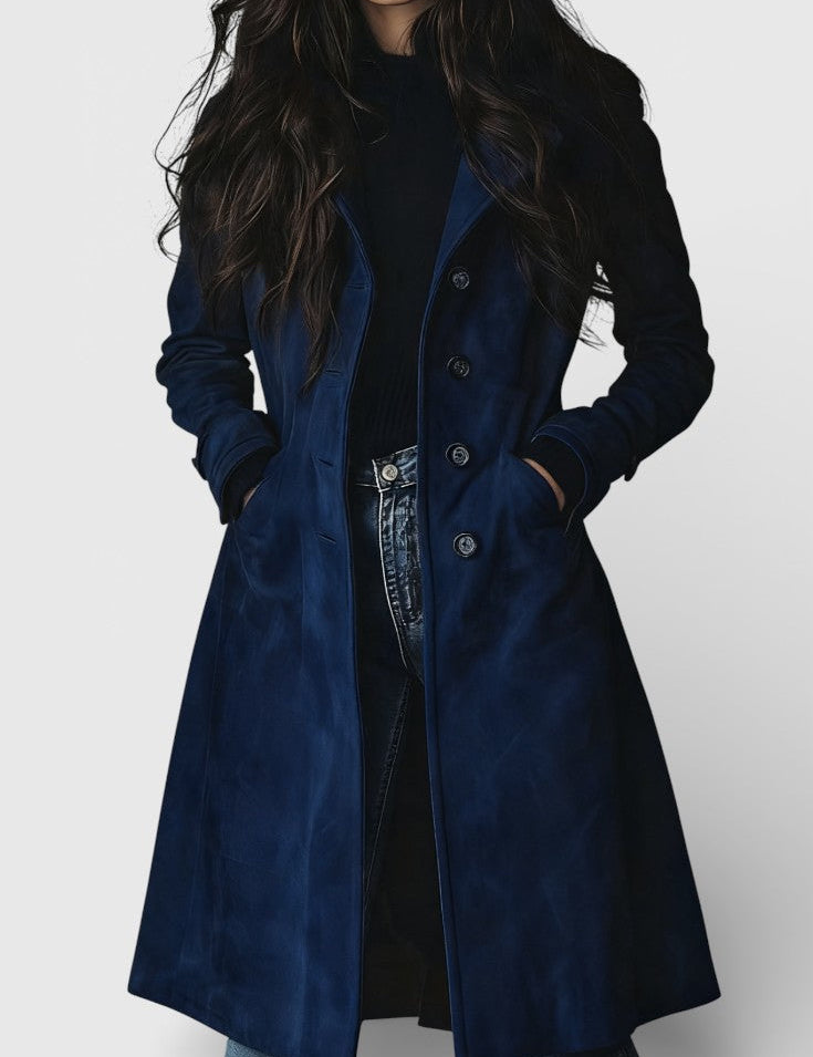 Teresa™ | Trench-coat en Suède de Style Vintage