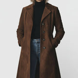 Teresa™ | Trench-coat en Suède de Style Vintage