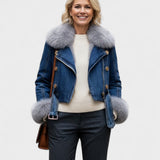 Thyra™ | Veste en Denim avec Doublure en Fourrure Synthétique