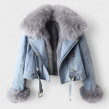Thyra™ | Veste en Denim avec Doublure en Fourrure Synthétique