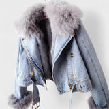Thyra™ | Veste en Denim avec Doublure en Fourrure Synthétique