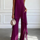 Viola | Ensemble Élégant Halter avec Pantalons