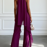 Viola | Ensemble Élégant Halter avec Pantalons