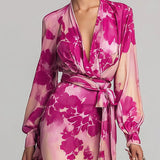 Julia | Robe Maxi Fleurie avec Décolleté en V et Ceinture