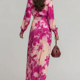 Julia | Robe Maxi Fleurie avec Décolleté en V et Ceinture