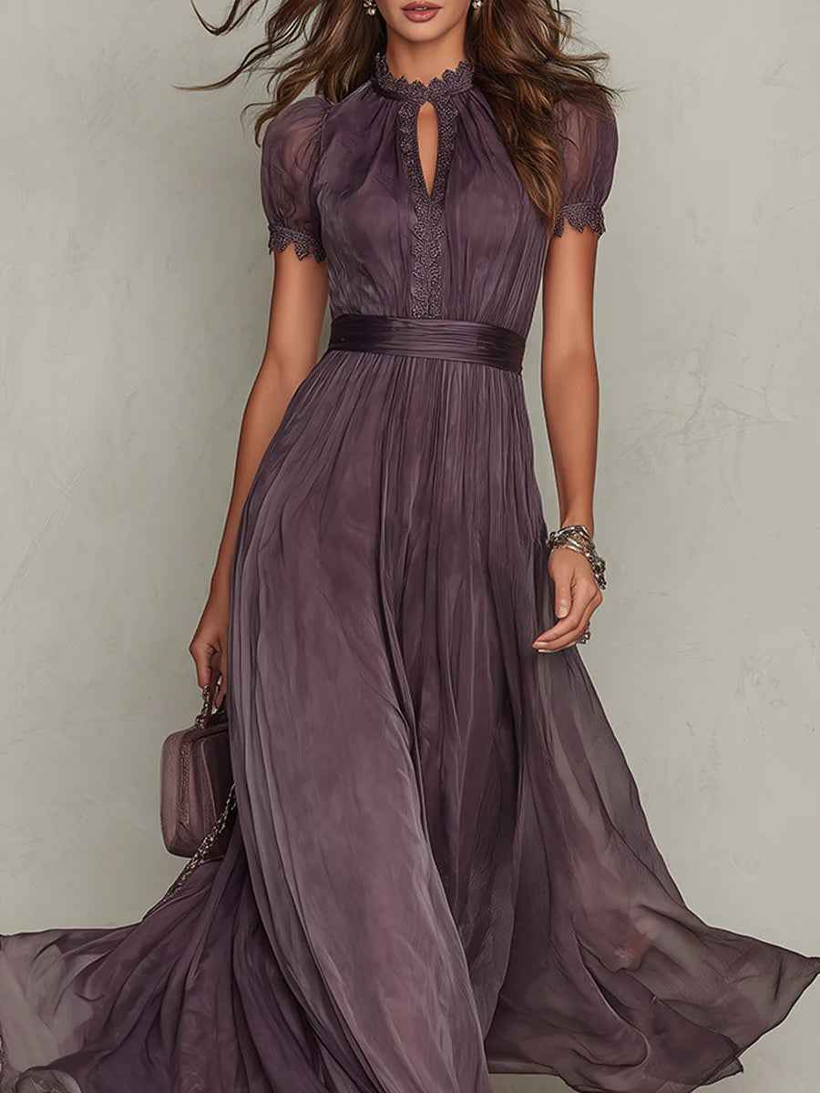 Ashley | Robe Maxi Chiffon Vintage Élégante
