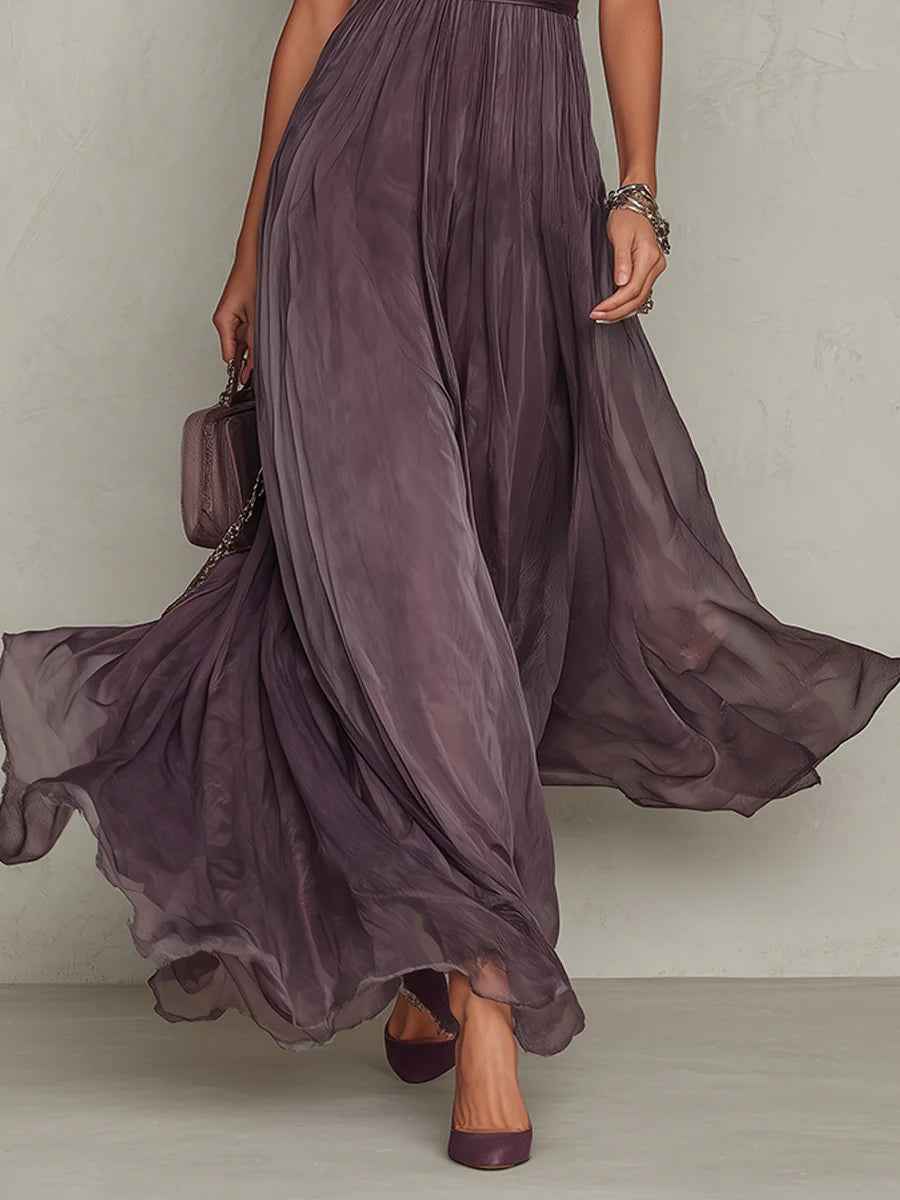 Ashley | Robe Maxi Chiffon Vintage Élégante