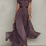 Ashley | Robe Maxi Chiffon Vintage Élégante