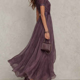 Ashley | Robe Maxi Chiffon Vintage Élégante