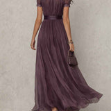 Ashley | Robe Maxi Chiffon Vintage Élégante
