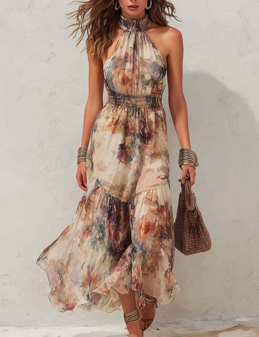 Chloé | Robe Midi Douce Florale Vintage