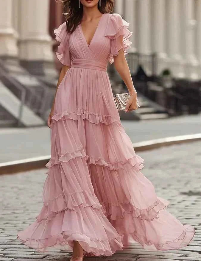 Zoe | Robe de Mariée Maxi Élégante Rose Clair