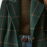 Yrsa™ | Élégant manteau en tweed à motif tartan