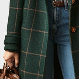 Yrsa™ | Élégant manteau en tweed à motif tartan