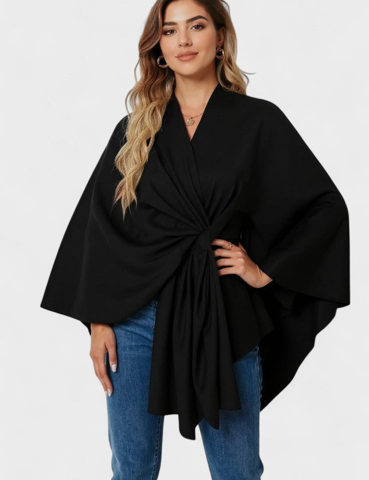 Yvette | Poncho Drapé Élégant