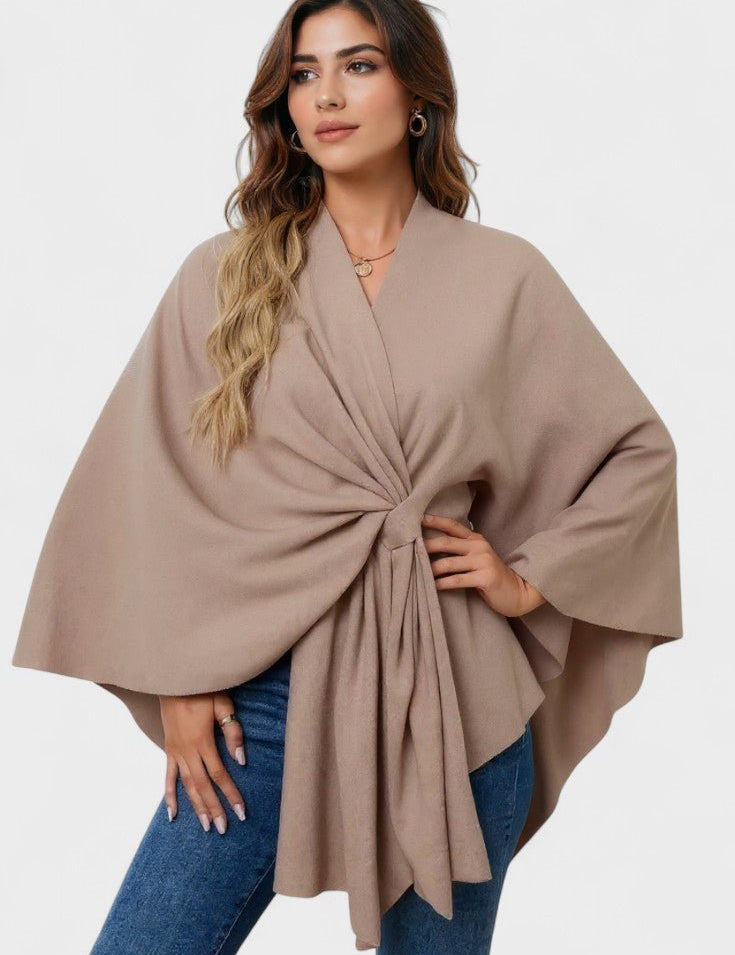 Yvette | Poncho Drapé Élégant