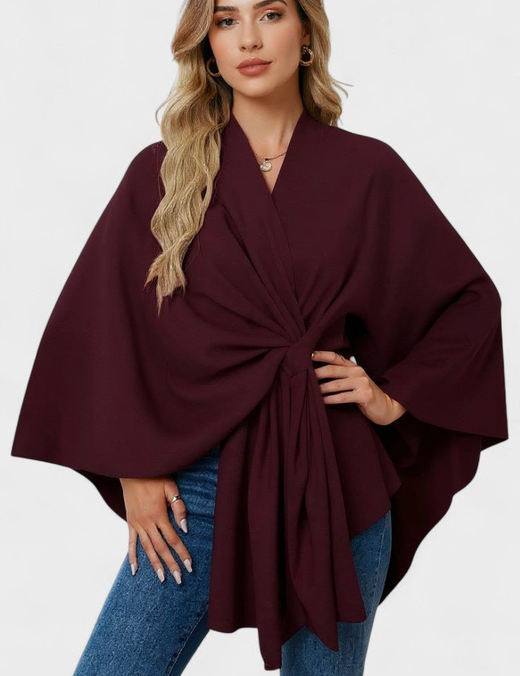 Yvette | Poncho Drapé Élégant