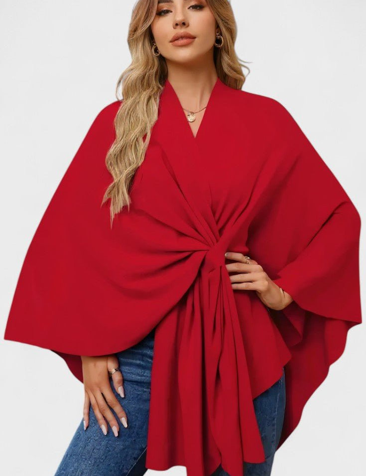 Yvette | Poncho Drapé Élégant